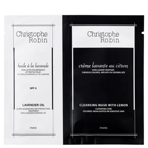 Christophe Robin Moisturising Lavender Hair Oil and Lemon Cleansing Mask 20ml - undefined undefined